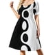 thumbnail image 2 of Vestido de manga corta en blanco y negro, elegante, para mujer, tendencia de ropa de mujer , elegante, para cumpleaños, 2 of 7