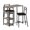 Black+Gray, variant on 3 Piece Kitchen Table Set with Storage Shelves - Wood & Metal Dining Table and 2 Upholstered Chairs for Small Space Apartment or Breakfast Nook