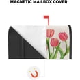 thumbnail image 3 of Tulip Magnetic Mailbox Cover - Mother''s Day Rustic Watercolor Pink Tulip Spring Flower Floral Mailbox Covers Standard Size 21x18inch Polyester Mailbox Wraps Cover For Home Garden Outdoor Decoration, 3 of 6