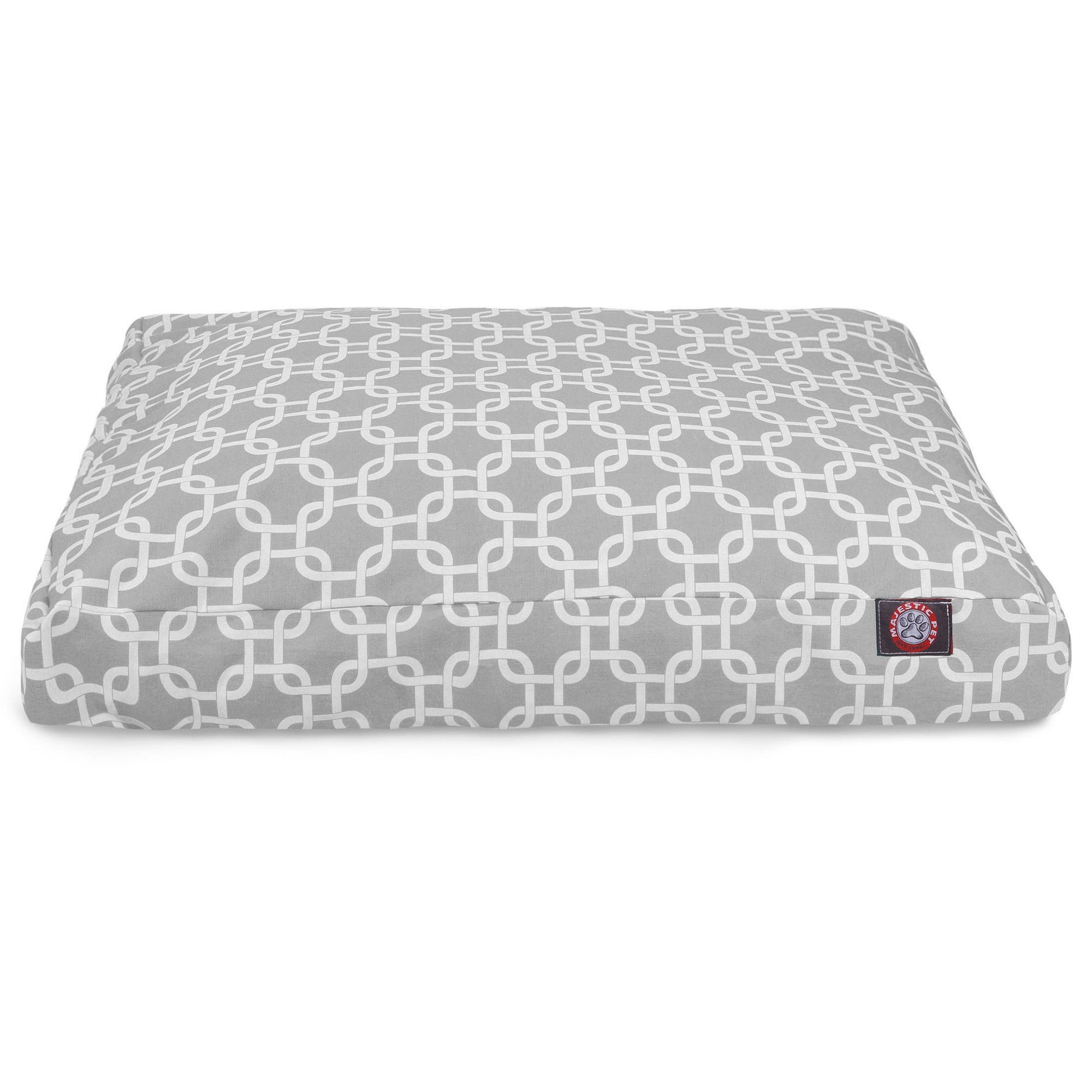 Majestic Pet | Links Shredded Memory Foam Rectangle Pet Bed For Dogs, Removable Cover, Gray, Large
