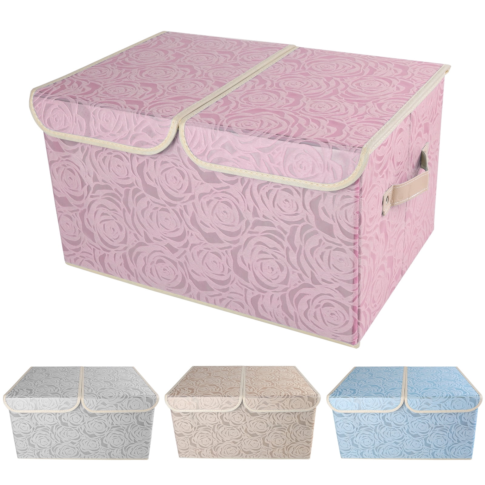 Collapsible Storage Bins with Lids Fabric Decorative Storage Boxes