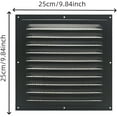 thumbnail image 2 of Naisfei 2 pcs Ventilation louver attic Vent, 9.84 * 9.84inch Black Gable Vents,Aluminum Wall Vent for Houses Shed,Square Vent Louver Vent for Garage Ceiling, 2 of 4