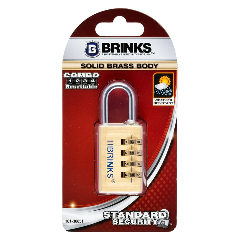 Brinks Solid Brass 30mm Resettable Combination Padlock with 1 3/16