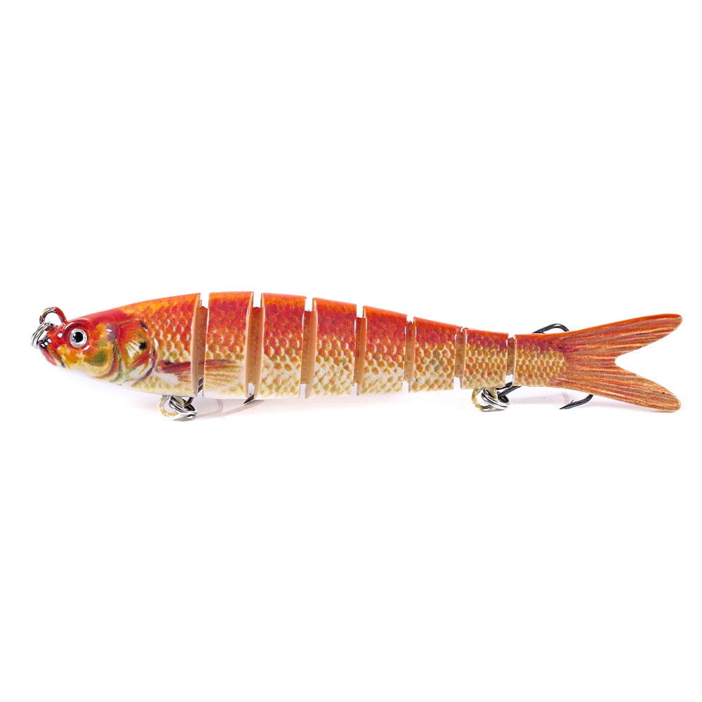 HENGJIA Fishing Lures, 10pcs Large Multi Jointed Fish Fishing Kits Slow Sinking Lifelike Swimbait Freshwater and Saltwater for Trout Bass Lures, 3.94"/0.4oz