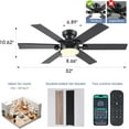 thumbnail image 6 of BayDay 52" RGB Ceiling Fan with LED Lights, Remote/App Control, Quiet DC Motor, 6-Speed, Energy Efficient, 6 of 8