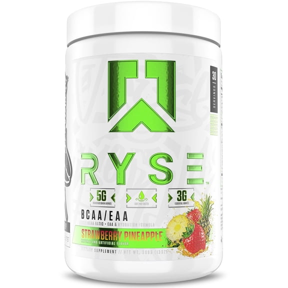 RYSE BCAA EAA Powder Surgar-Free - Strawberry Pineapple - 30 Servings