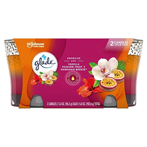 Frasco de velas de claro ambientador 2en1 brisa hawaiana Glade Glade