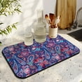 thumbnail image 3 of 2 Pack Washable Rubber Bohemian Vintage Floral Dish Drying Mats for Kitchen Counter Home Large Coffee Bar Pad Accessories and Decor for Utensils Stemware (2pcs 19.5''x12''), 3 of 6