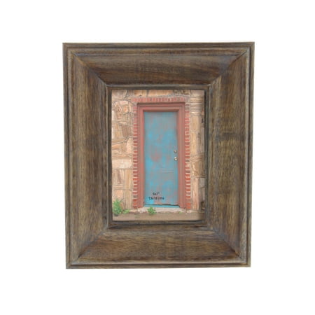 Platinum Rectangular Frame - Decmode Traditional 11 X 9 Inch Rectangular Brown Wooden Picture Frame With Grooved Linear Accents, Brown