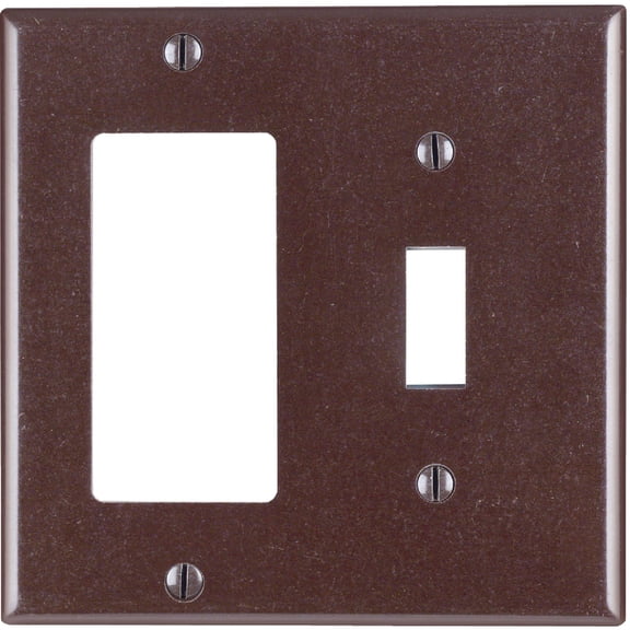 Leviton 80405 Brown Two Gang Combination Toggle Switch Decora Wall Plate