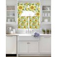 thumbnail image 3 of Spring Sunflowers Swag Kitchen Curtains Sets for Windows 24 Inch Length, Rustic Summer Botanical Floral Leaves Short Window Curtain Panels Swags Valances and Tiers 3 Piece Set for Cafe/Dining Room, 3 of 5
