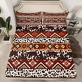 thumbnail image 2 of Feelyou Hippie Western Aztec Twin Sheet Sets, Fashion Leopard Cheetah Print Twin Fitted Sheet, Teens Adult Men Women Flat Sheet, Microfiber Bedroom Decor, 3 Pieces, 2 of 7