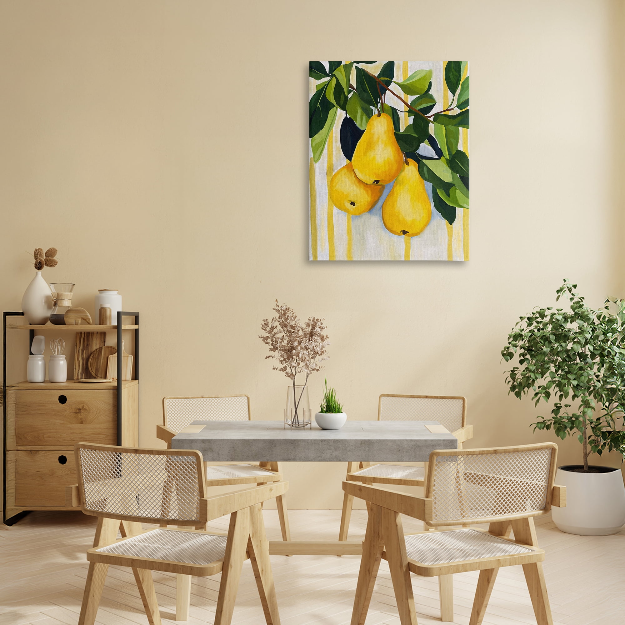 Stupell Industries Pears on Lush Branch Canvas Wall Art, design by Yen
