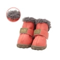 thumbnail image 3 of Billuyoard 4pcs zapatos para mascotas botas de nieve impermeables cuero de la PU calzado de invierno para mascotas Ropa para mascotas rosa albaricoque Tipo 2 Billuyoard PT000057-17B, 3 of 6