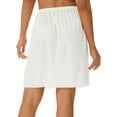 thumbnail image 2 of RUNQHUI Jupon Long en Satin pour Femme Demi-Jupon Jupe sous Robe Jupons Rallonge Demi-Jupons 50cm Blanc G, 2 of 7