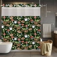 thumbnail image 5 of Pastoral Plant No Hooks Shower Curtain with Snap-in Liner Mushroom Frog Coffee Green Background Shower Curtains for Bathroom, Waterproof, Easy Install, Washable 66"x72", 5 of 9