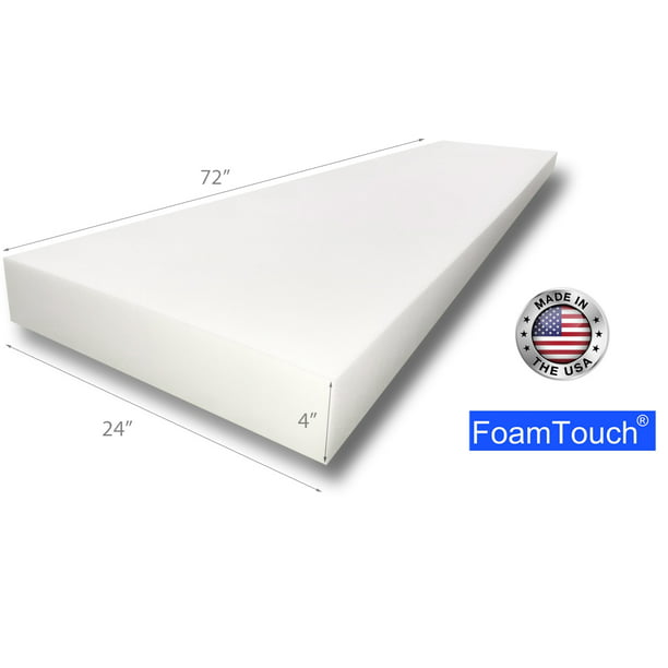 FoamTouch Upholstery Foam Cushion High Density 4'' Height x 24'' Width ...