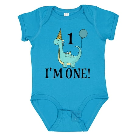 

Inktastic First Birthday Dinosaur Party 1 Year Old Gift Baby Boy or Baby Girl Bodysuit
