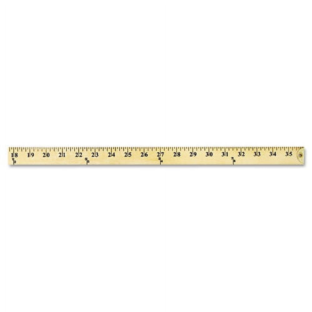 WestcottÂ Wood Yardstick, Hanging Holes and Metal Ends, 36, Clear Lacquer  Finish