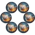thumbnail image 3 of Coolnut Ice Fire Baseball Round Placemats Washable Placemats Non-Slip Heat-Resistant Table Place Mats for Dining Kitchen Holiday Party Table 15.4"-6PCS Home Decor, 3 of 7
