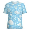 thumbnail image 5 of Beach Seashell Starfish Women's Short Sleeve T-Shirt Crew Neck Casual Summer Trendy Loose Fit Tops, 5 of 6