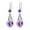 Purple, variant on HUANLEDASH Silver Teardrop Earrings for Women Cubic Zirconia Drop Dangle Earrings Wedding Jewelry Accessory for Brides