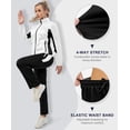 thumbnail image 2 of Women's 2Pc Full Zip Tracksuit, 4 Way Stretch Breathable with Reflective & Zipper Pockets for Gym White 3XL, 2 of 7