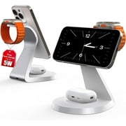 3 in 1 Charging Station for Apple Devices,Mag-Safe Charger Stand Fast Charging,Wireless Charger for iPhone 16/15/14/13/12 Series,& AirPods,& iWatch(USB-C Charger Included)