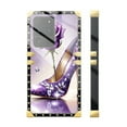 thumbnail image 3 of FKBRCL4U Compatible with Samsung Galaxy S20 Ultra Case, High Heeled Purple Diamond Rose Luxury Golden Decoration for Girl Women Soft TPU Shockproof Protective Hard PC Back, 3 of 7
