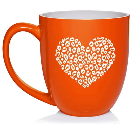 

Leopard Print Love Heart Ceramic Coffee Mug Tea Cup Gift (16oz Orange)