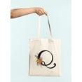 thumbnail image 3 of Smartprints Letter Q Flower Bouquet Tote Bag - Image by Shutterstock, One Size Cotton Canvas Tote Bag, 3 of 4
