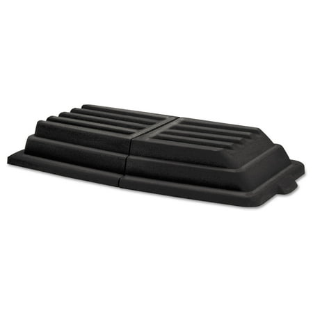 Rubbermaid Commercial Hinged Dome Tilt Truck Lid 31 3/4w x 61d x 8 3/4h Black 1028BLA