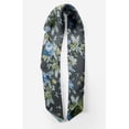 thumbnail image 2 of Bimba Gray Leaves & Blue Flower Floral Pure Silk Printed Head Bandanas Summer Neck Wrap Scarf 40 x 40 Inches, 2 of 6