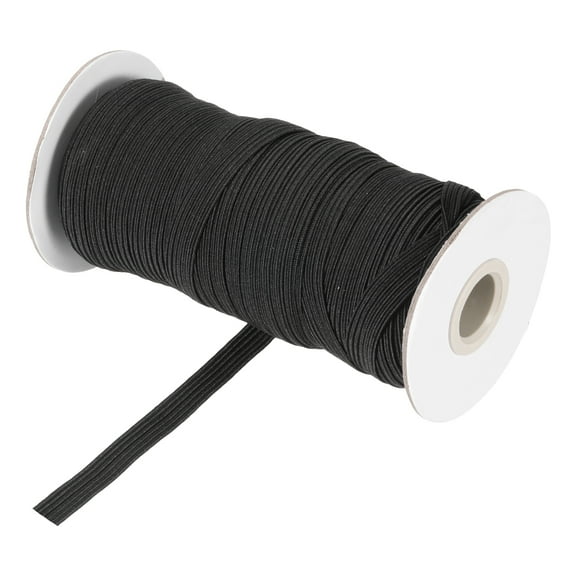 Uxcell Elastic Sewing Bands 3/8 Inch Wide 50 Yards Black Knit High Elasticity