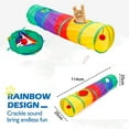 thumbnail image 2 of Túnel para gatos de interior con agujeros para mirar, juguete arrugado para túneles para gatos y mascotas, tubo largo grande para túneles para perros y gatos (arco iris), 2 of 5