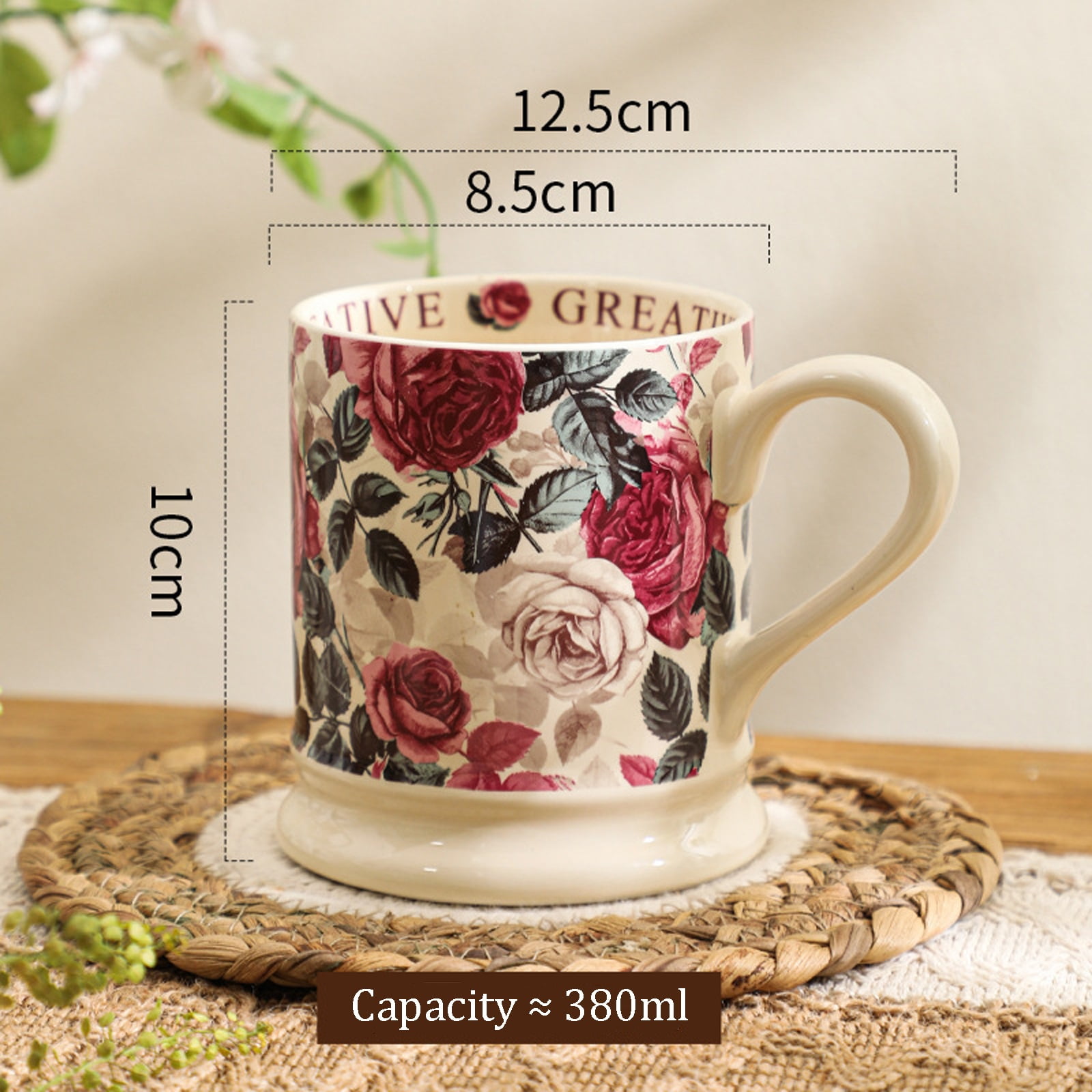 380ml large ceramic coffee mug with handle, cup espresso cups cups, design, for cappuccino, coffee, tea, office mug