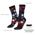 thumbnail image 4 of Gukieu Red Blue White Stars Print Contrast Color Mid-calf Socks, Sweat-wicking Athletic Socks, Unisex Clothing Accessories, 4 of 6