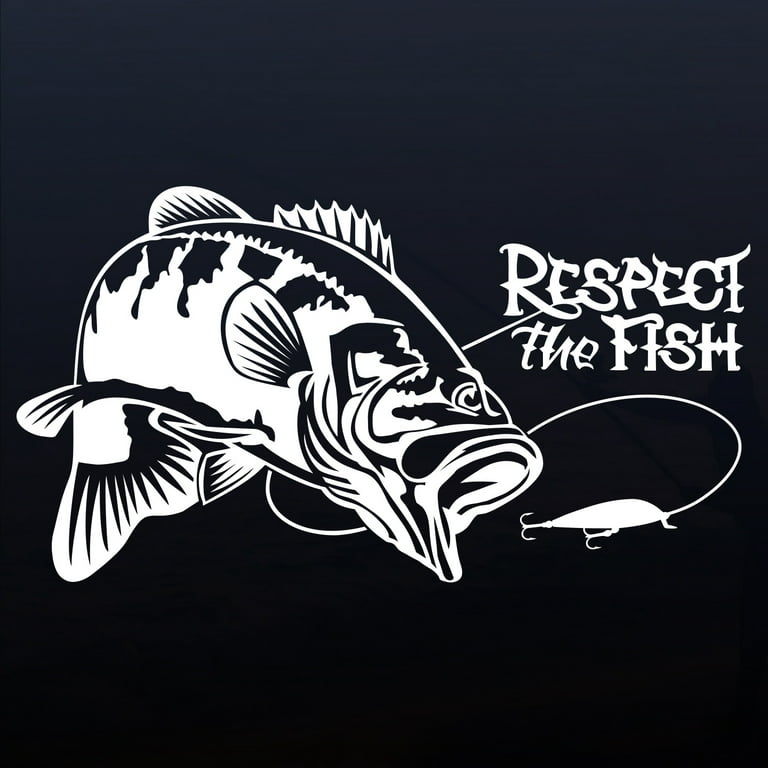 Respect the Fish Largemouth Bass Car Stickers Car Boat Decoration 12*20cm