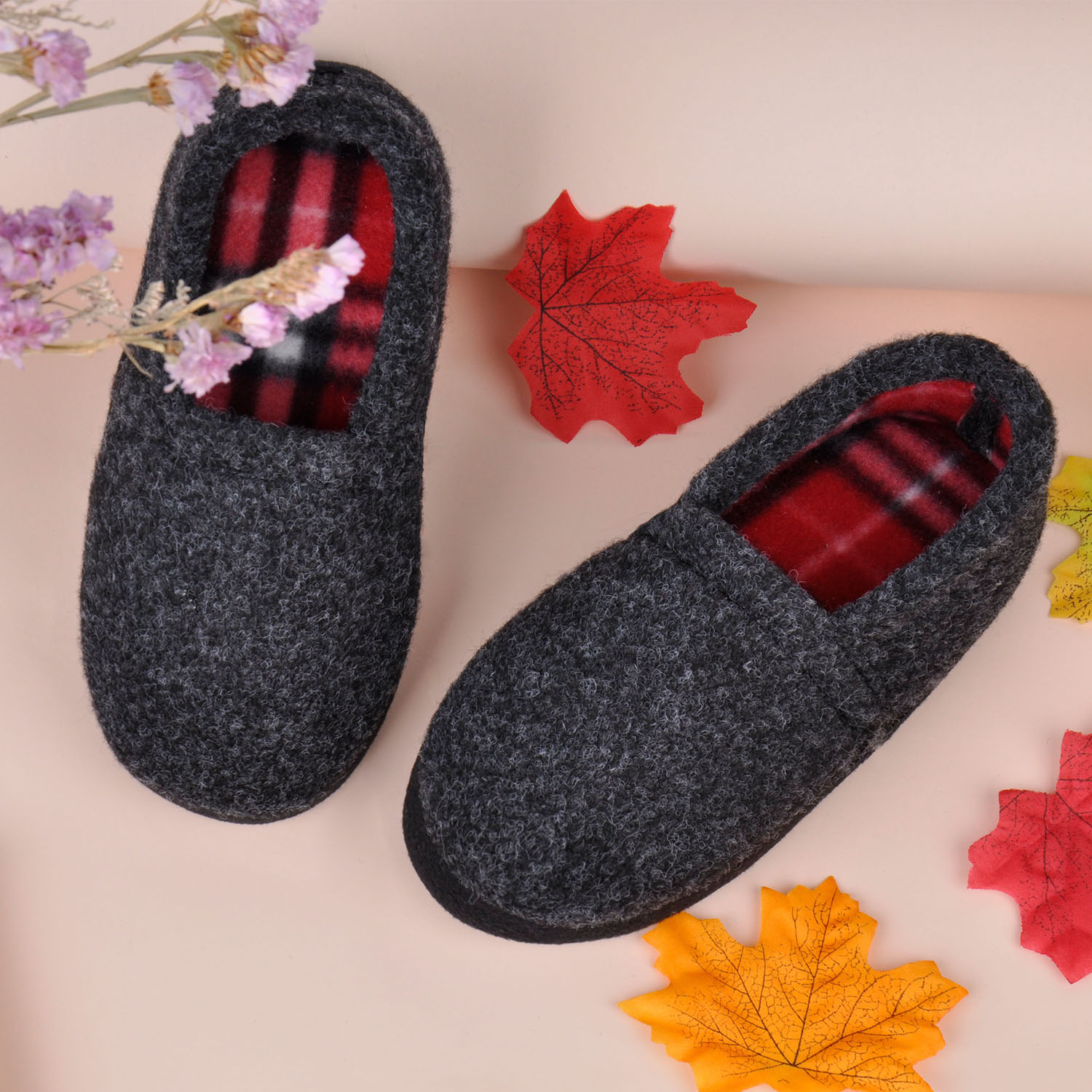 HOMEHOT Kids' Fuzzy House Slippers Black photo 3