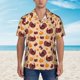 thumbnail image 2 of Fotbe Thanksgiving Turkey and Pumpkin Camisa Hawaiana para Hombre Unisex – Camisa Casual de Verano con Botones de Manga Corta de Algodón y Lino,X-Large, 2 of 7