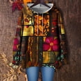 thumbnail image 2 of Sexlip Loose Long Sleeved Off Shoulder Hooded Sweatshirt Casual Daily Print Lightweight Soft Comfortable Stylish Fashionable Tops for Women Party Vacation Brown XXXXL, 2 of 4