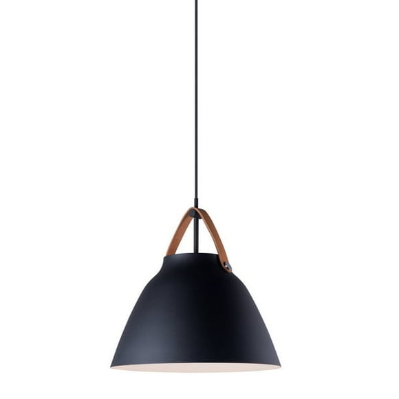 Maxim Nordic 1-Light Pendant Light 11356TNBK, 14.25" Wide, 60W, Tan/Black
