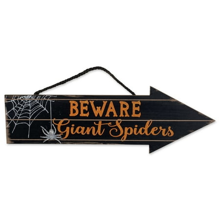 DII Indoor and Outdoor Wood Fall Halloween Hanging Door Decorations and Wall Signs, Haunted House Decor, For Home, School, Office, Party Decorations - Beware Of