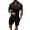 Black, variant on Vedolay Two Piece Short Set For Men Men's 2 Piece Outfits Color Block Short Sleeve T Shirt and Shorts Set,Black L