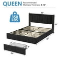 thumbnail image 4 of UHOMEPRO Queen Bed Frame with Storage Drawers and LED Headboard, Upholstered Platform Bed with USB Charging Station, Wood Slat Support, No Box Spring Needed, 4 of 8