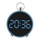 thumbnail image 1 of Reloj despertador digital de mesa con función de 12/24 horas para colgar en la pared con luz ambiental. Azul, 1 of 9
