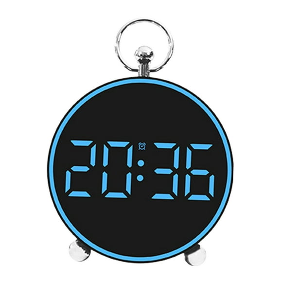 Reloj despertador digital con luz ambiental, reloj de mesa, reloj de pared, calendario Azul