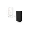 thumbnail image 4 of Pemberly Row Contemporary Engineered Wood Armoire with 2-Drawers in Black, 4 of 5