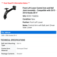 thumbnail image 2 of Front Left Lower Control Arm and Ball Joint Assembly - Compatible with 2015 - 2016 Honda CR-V, 2 of 2