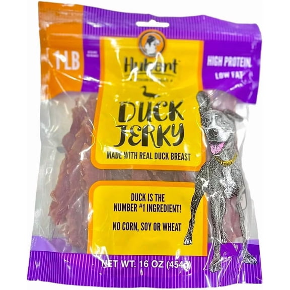Hubert Pet Gourmet All Natural Duck Jerky Treats for Dogs, Grain Free, Low Ingredient, USA Tested - 1 lb Super Value Pack